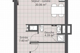 Location appartement 2 pièce(s) 43 m² - Photo
